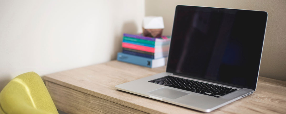 Laptop on desk