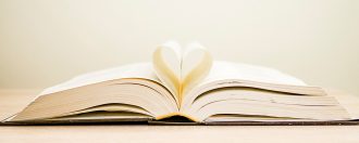 Book with pages in a heart shape