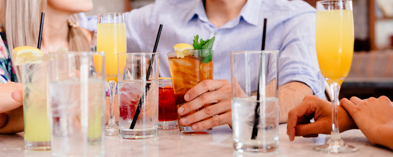 Drinks on a table