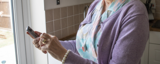 Elderly lady on the phone