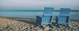 Deck chairs on beach