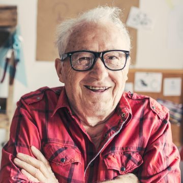 Elderly man smiling